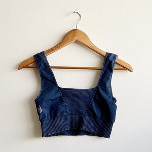 Free People Good Karma Square Neck Bra Deepest Navy - M/L